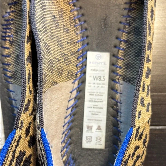 Rothy's Black and Tan Leopard Flats pointy toe - Picture 4 of 7